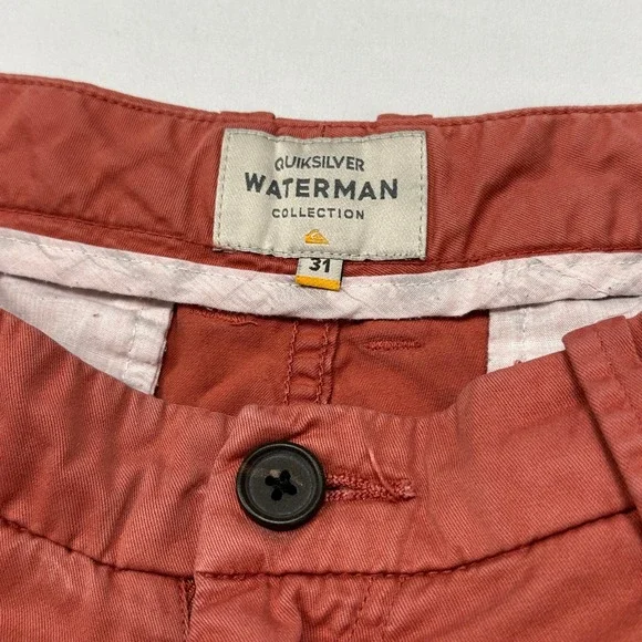 Quiksilver Waterman Down Under 4 Burnt Orange Chino Shorts Mens 31 EQMWS03014 - Picture 2 of 9